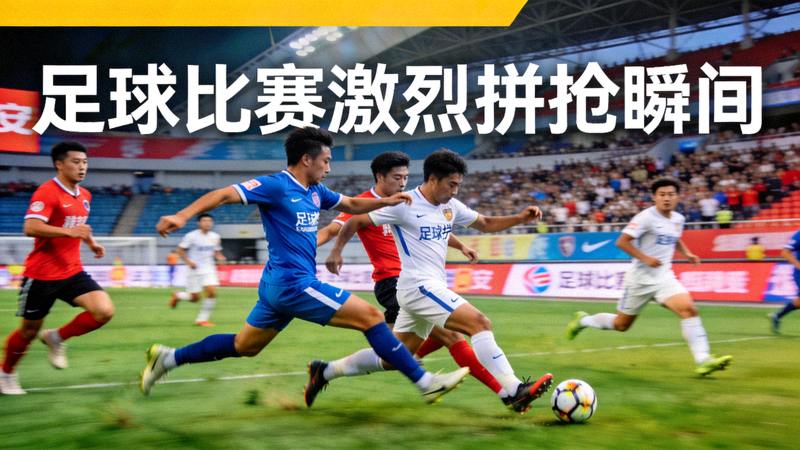 足球比赛现场球员拼抢的新闻配图